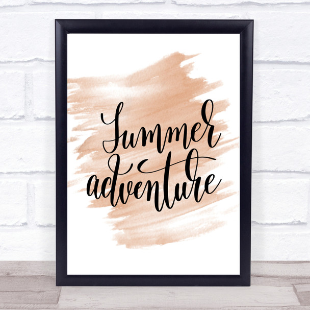 Summer Adventure Quote Print Watercolour Wall Art