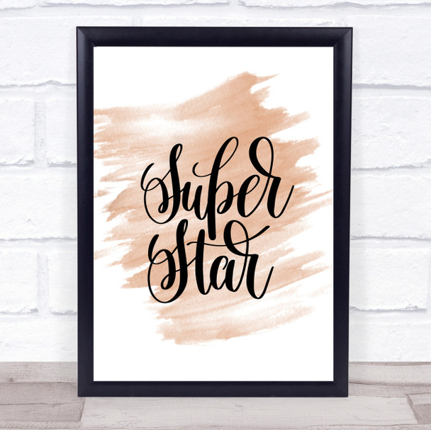 Super Star Quote Print Watercolour Wall Art