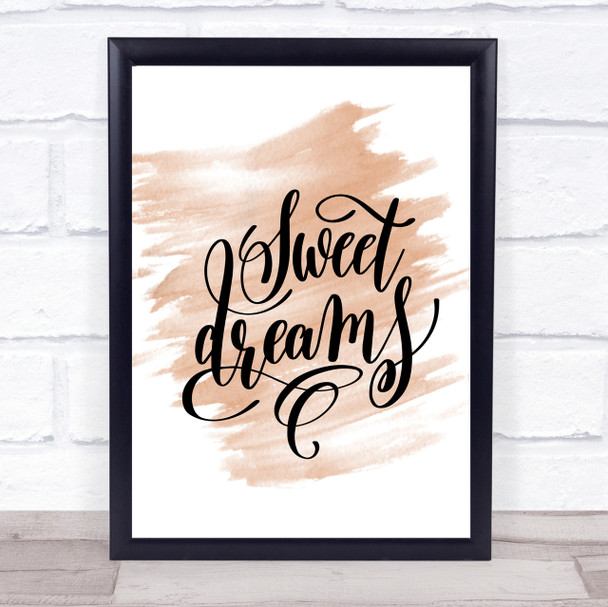 Sweet Dreams Quote Print Watercolour Wall Art