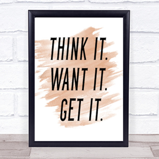 Think It Quote Print Watercolour Wall Art