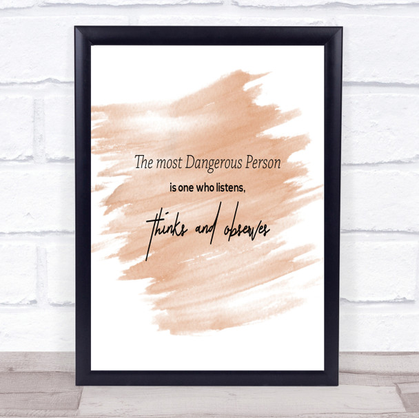 Thinks And Observes Quote Print Watercolour Wall Art