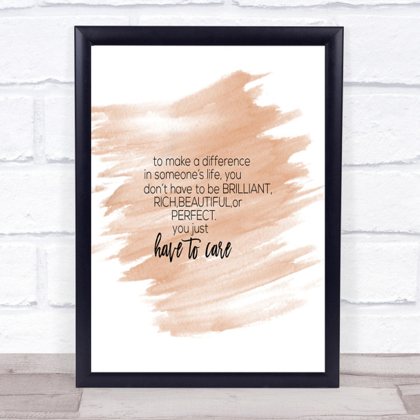 To Make A Difference Quote Print Watercolour Wall Art