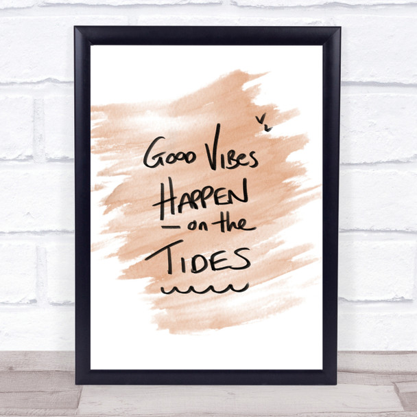 Vibes On The Tides Quote Print Watercolour Wall Art