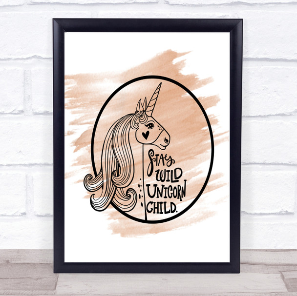 Wild Unicorn Quote Print Watercolour Wall Art