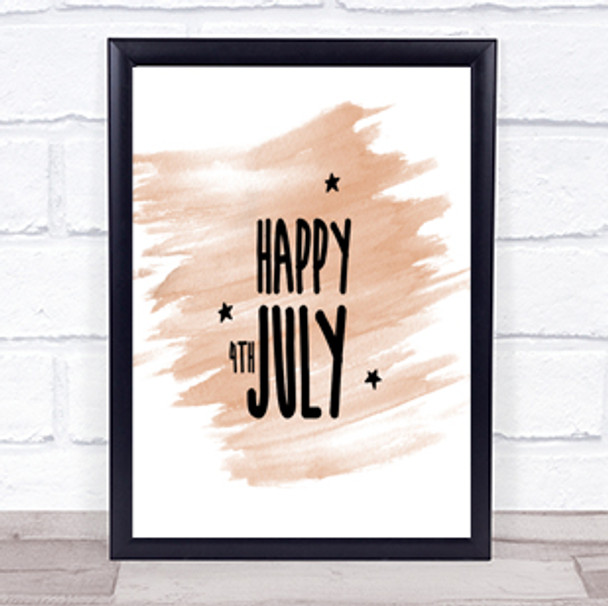 4Th July Quote Print Watercolour Wall Art