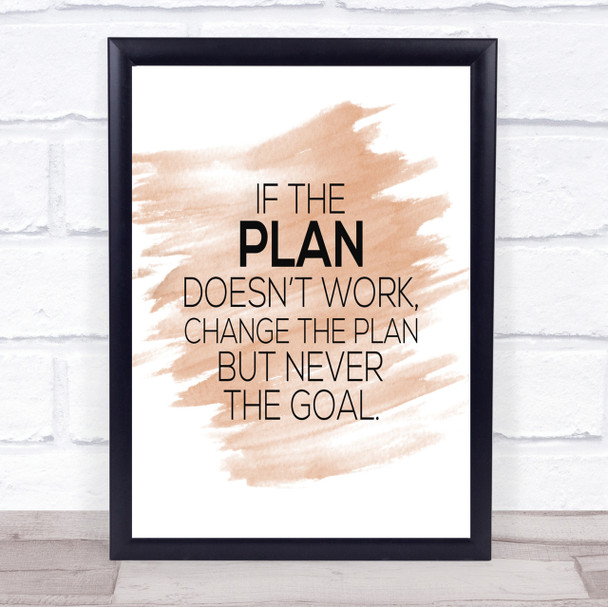 Change The Plan Quote Print Watercolour Wall Art