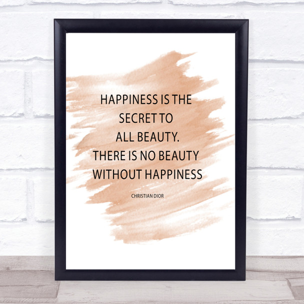 Christian Dior Secret To Beauty Quote Print Watercolour Wall Art