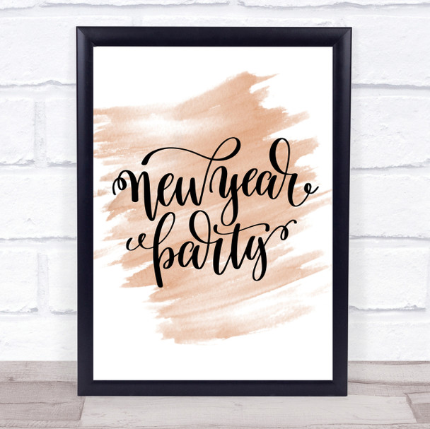 Christmas New Year Party Quote Print Watercolour Wall Art