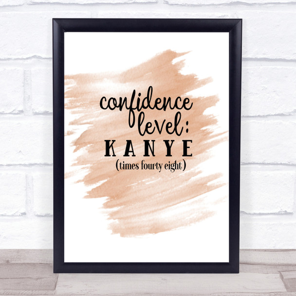 Confidence Level Quote Print Watercolour Wall Art