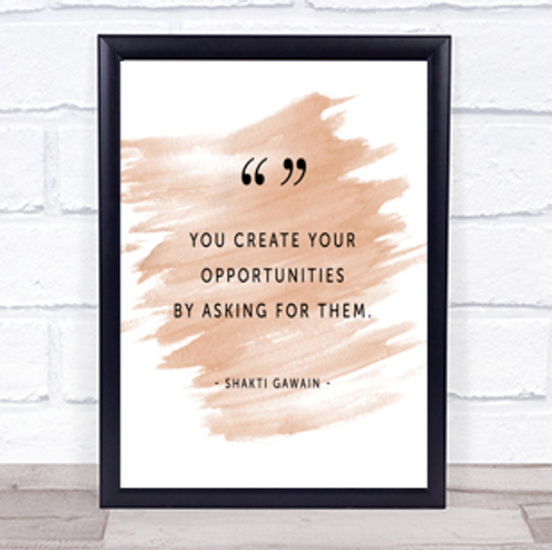 Create Opportunities Quote Print Watercolour Wall Art