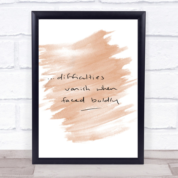 Difficulties Quote Print Watercolour Wall Art