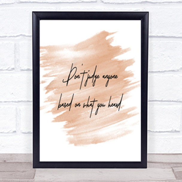 Don't Judge Others Quote Print Watercolour Wall Art