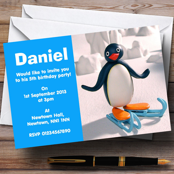 Pingu Personalised Children's Birthday Party Invitations