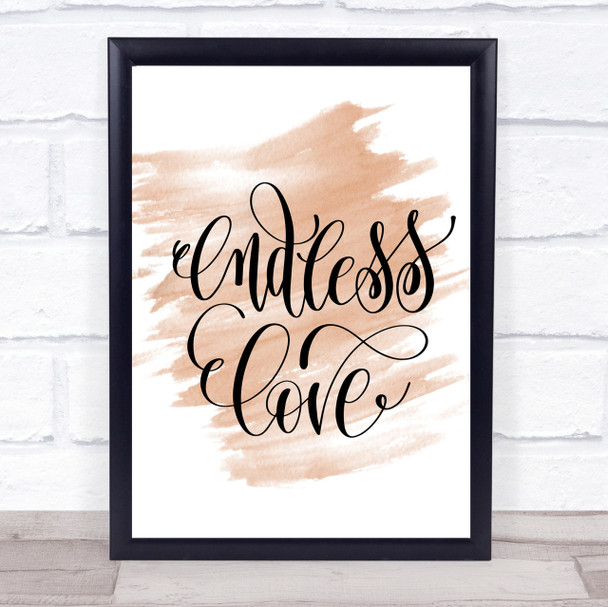Endless Love Quote Print Watercolour Wall Art