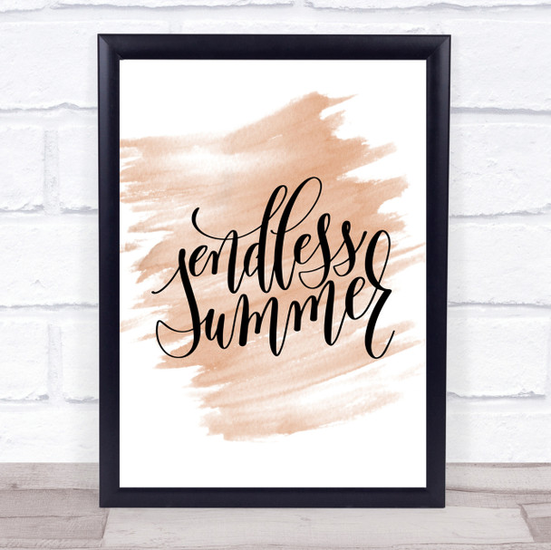 Endless Summer Quote Print Watercolour Wall Art