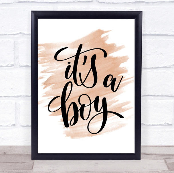 A Boy Quote Print Watercolour Wall Art