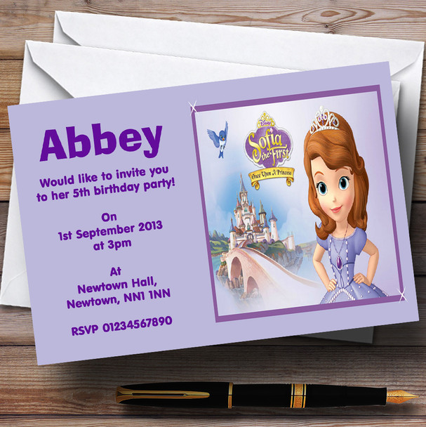 Sofia The First Princess Personalised Children's Birthday Party Invitations