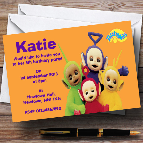 Teletubbies Personalised Children's Birthday Party Invitations