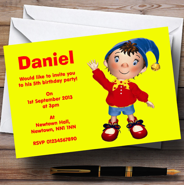 Yellow Noddy Personalised Children's Birthday Party Invitations