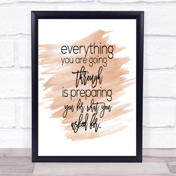 Going Through Quote Print Watercolour Wall Art