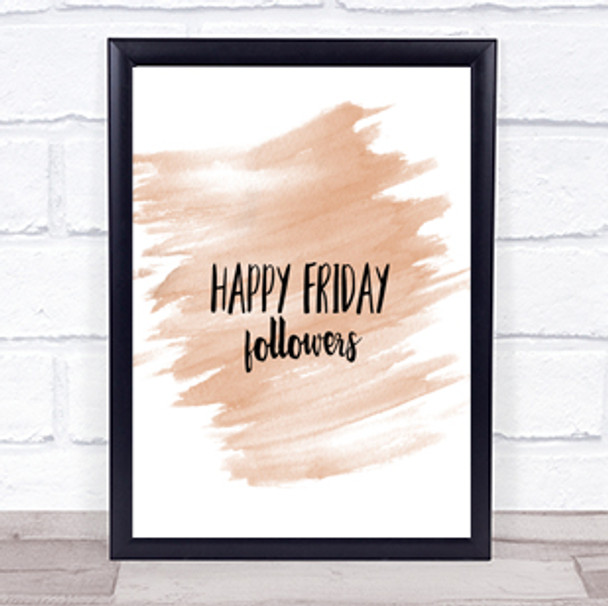Happy Friday Quote Print Watercolour Wall Art
