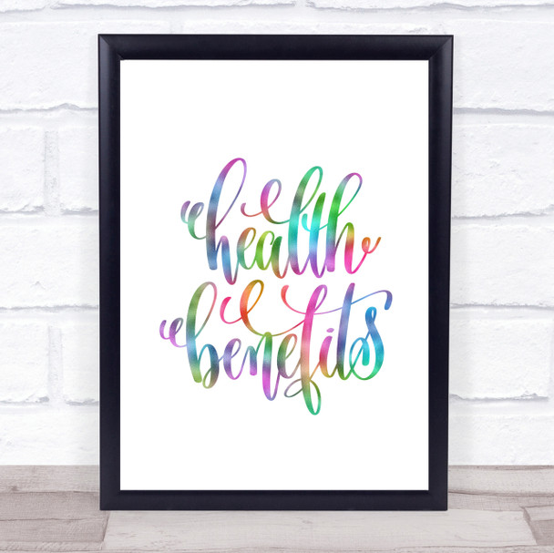 Health Benefits Rainbow Quote Print