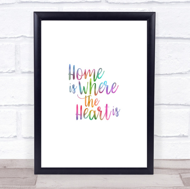 Home Is Rainbow Quote Print