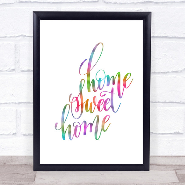 Home Sweet Swirl Rainbow Quote Print
