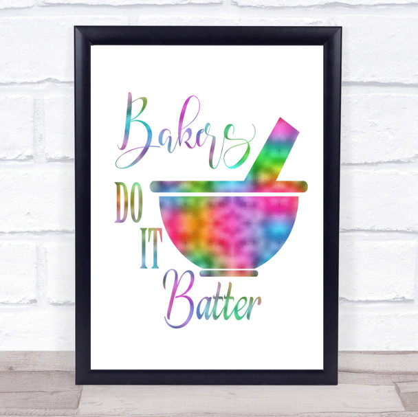 Bakers Do It Batter Rainbow Quote Print