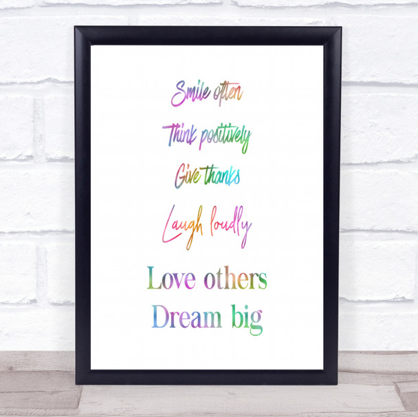 Laugh Loudly Rainbow Quote Print