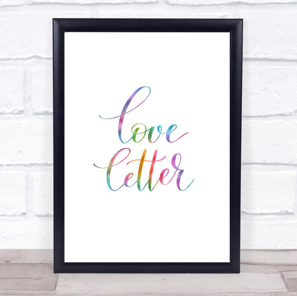 Love Letter Rainbow Quote Print