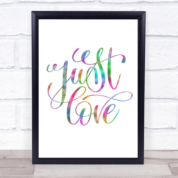 Love Swirl Rainbow Quote Print