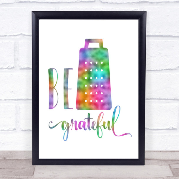 Be Grateful Rainbow Quote Print