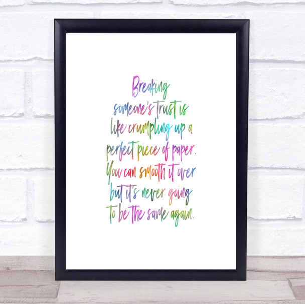 Never Be The Same Rainbow Quote Print