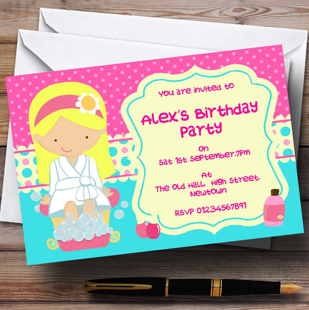 Makeover Nail Spa Theme Personalised Birthday Party Invitations