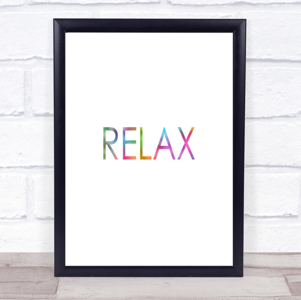 Relax Rainbow Quote Print