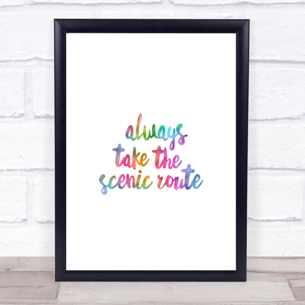 Scenic Route Rainbow Quote Print