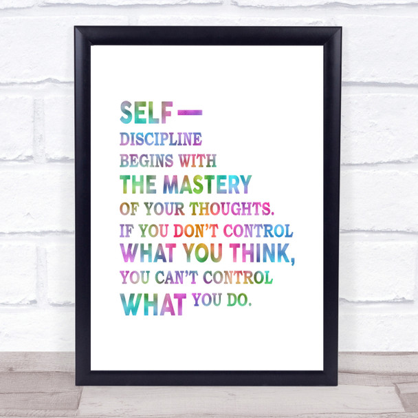 Self Discipline Rainbow Quote Print