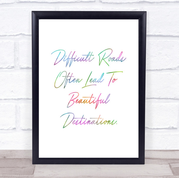 Beautiful Destination Rainbow Quote Print
