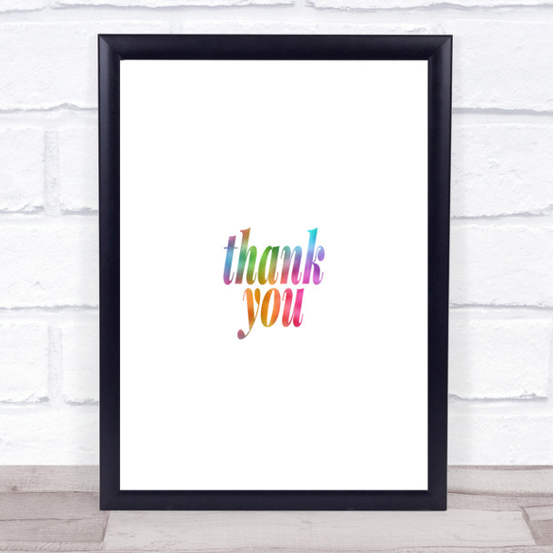 Small Thank You Rainbow Quote Print