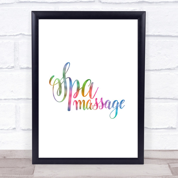 Spa Massage Rainbow Quote Print