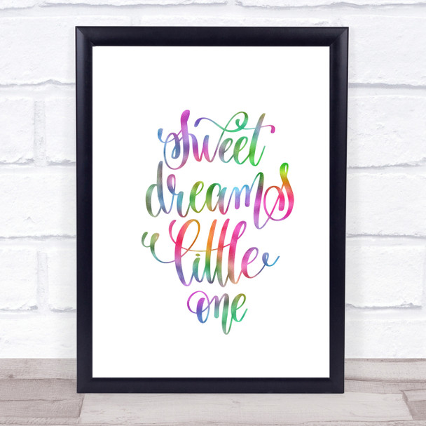 Sweet Dreams Little One Rainbow Quote Print