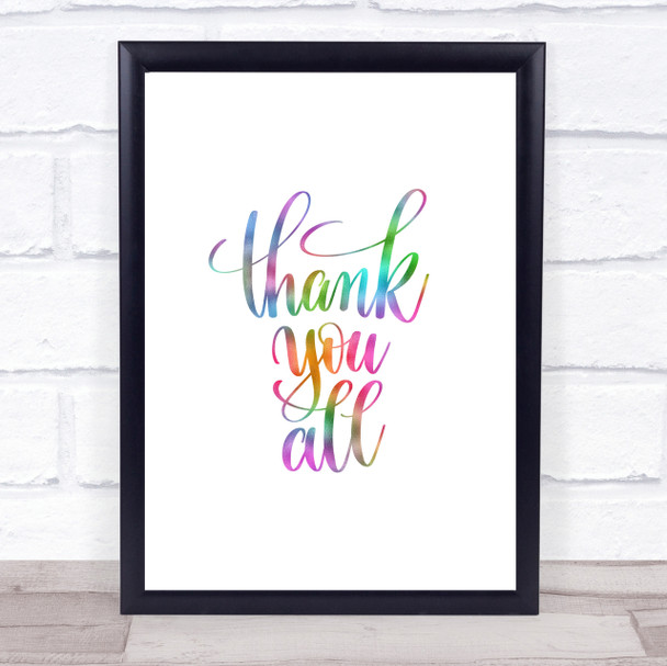 Thank You All Rainbow Quote Print
