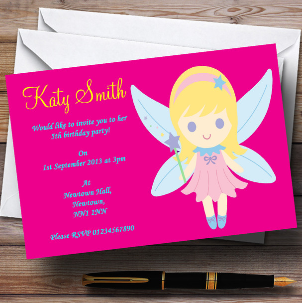 Pink Fairy Personalised Children's Party Invitations