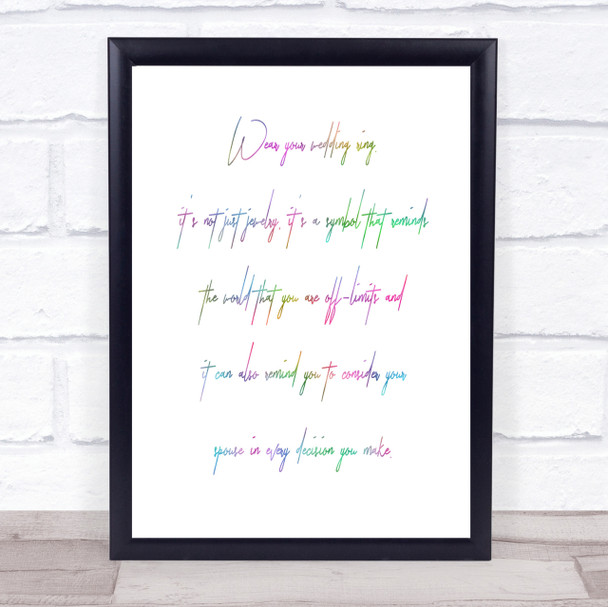 Wedding Ring Rainbow Quote Print