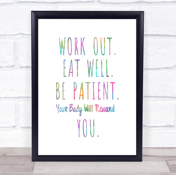 Work Out Rainbow Quote Print