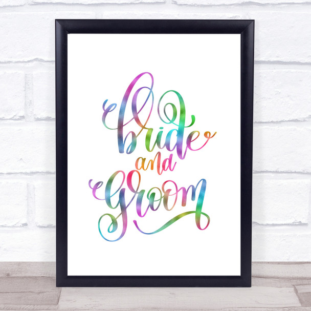 Bride & Groom Rainbow Quote Print