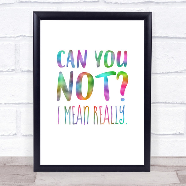 Can You Not Rainbow Quote Print