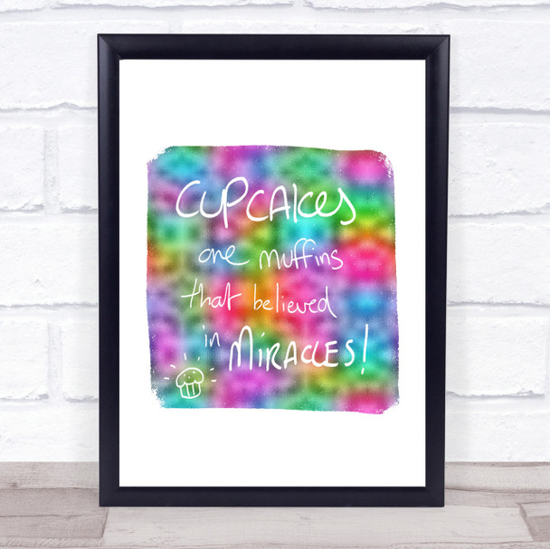 Cupcakes Muffins Rainbow Quote Print