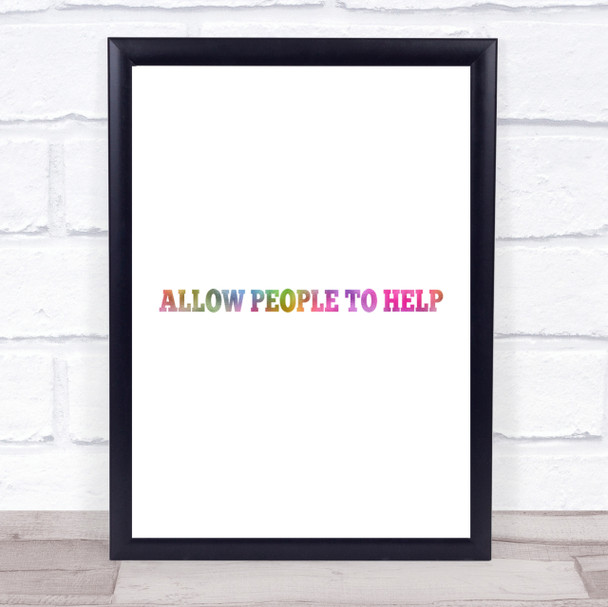 Allow People Rainbow Quote Print